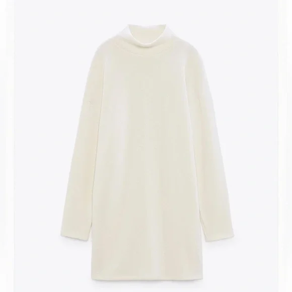 Zara white sweater dress hotsell